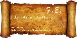 Fülöp Etelka névjegykártya